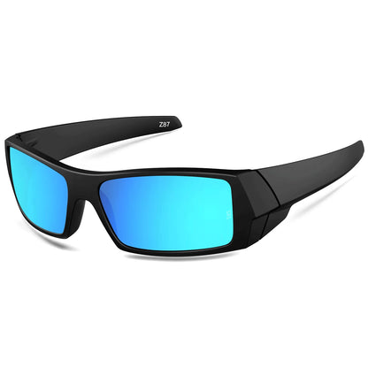 MAXJULI Z87 Polarized Sunglasses Men Wrap Around Sport Driving UV400 Retro Vintage Shield Safety Glasses 8231