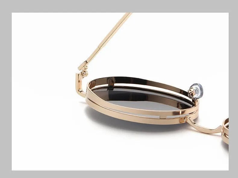 Oval Steampunk Sunglasses For Women Retro Sun Glasses Male Female Brand Designer Metal Frame Eyewear Lentes De Sol Mujer