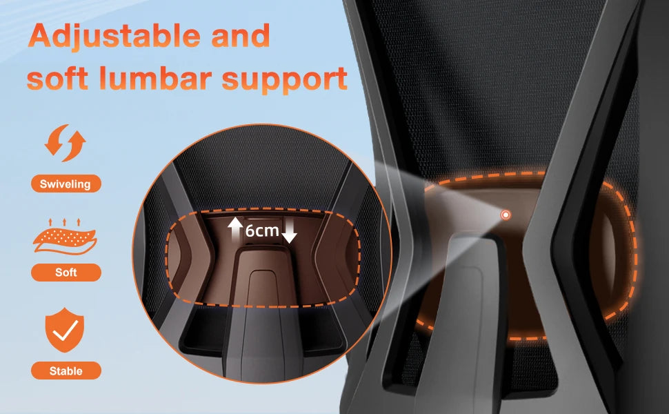 Office Chair Ergonomic Reclining 90°-135°,Desk chair with Lumbar Support,Computer chair Adjustable Headrest,living room chairs