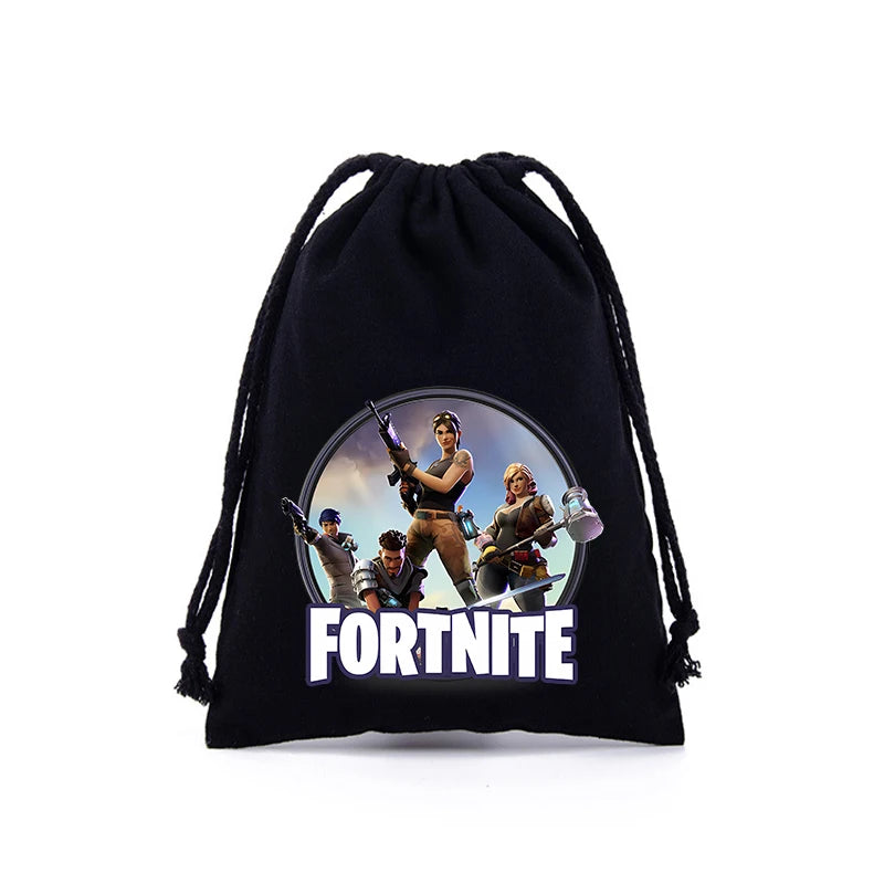 Fortnite Jungen Mädchen Kordelzugbeutel mit Cartoon- und Anime-Print, große Aufbewahrungstasche, Tragetasche, Handtasche, neues süßes Geburtstagsgeschenk