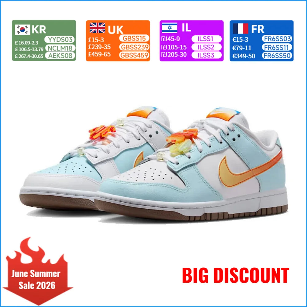 Nike Dunk Low Hawaii damskor i retrostil, låga sneakers, avslappnad sommarstil, bekväma skor IB8877-191