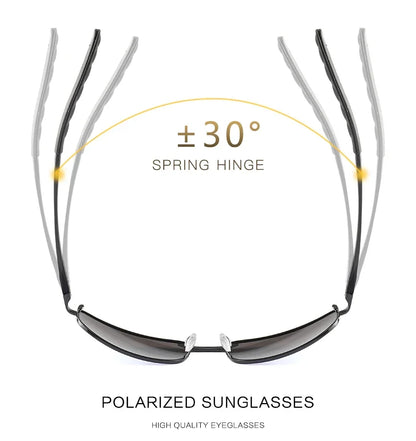 Photochromic Men Polarized Sunglasses Male Metal Square Glasses Driving Sun Glasses UV400 Outdoor Sports Cycling Goggles