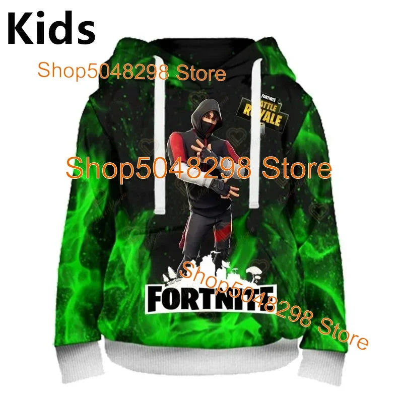 Men Women Hoodie 3D Battle Royale Print Fortnite Victory Printed Hoodies Boys Girls Hooded Streetwear Sweatshirts