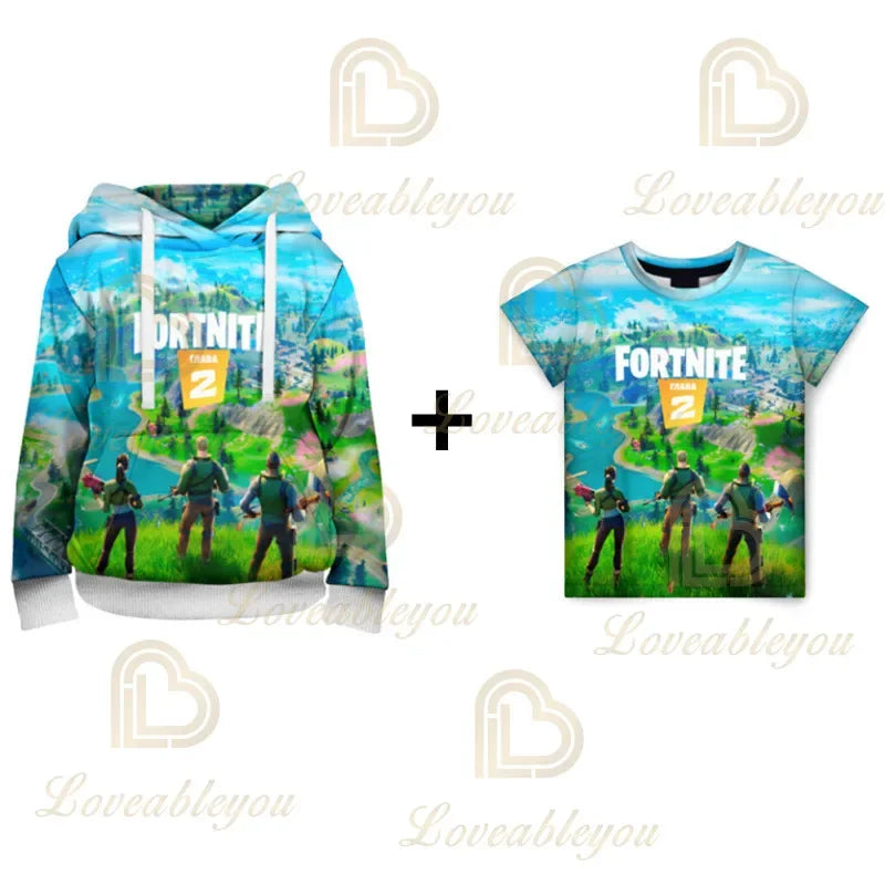 Fortnite Hoodie 3D Printed Plus Size Hooded Sweatshirt Tshirt Kids Fashion Streetwear Hoodie Casual Jacket