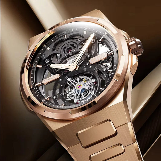 BONEST GATTI Brand BG7004 Mechanical Wristwatches Automatic Movement Luxury Sapphire Watches Skeleton Watches for Men