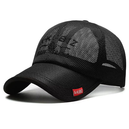 Chapéus de Verão para Homem e Mulher, Bonés de Basebol em Malha, Pala Bordada de Moda, Chapéu de Exterior com Letras Bordadas e Proteção Solar