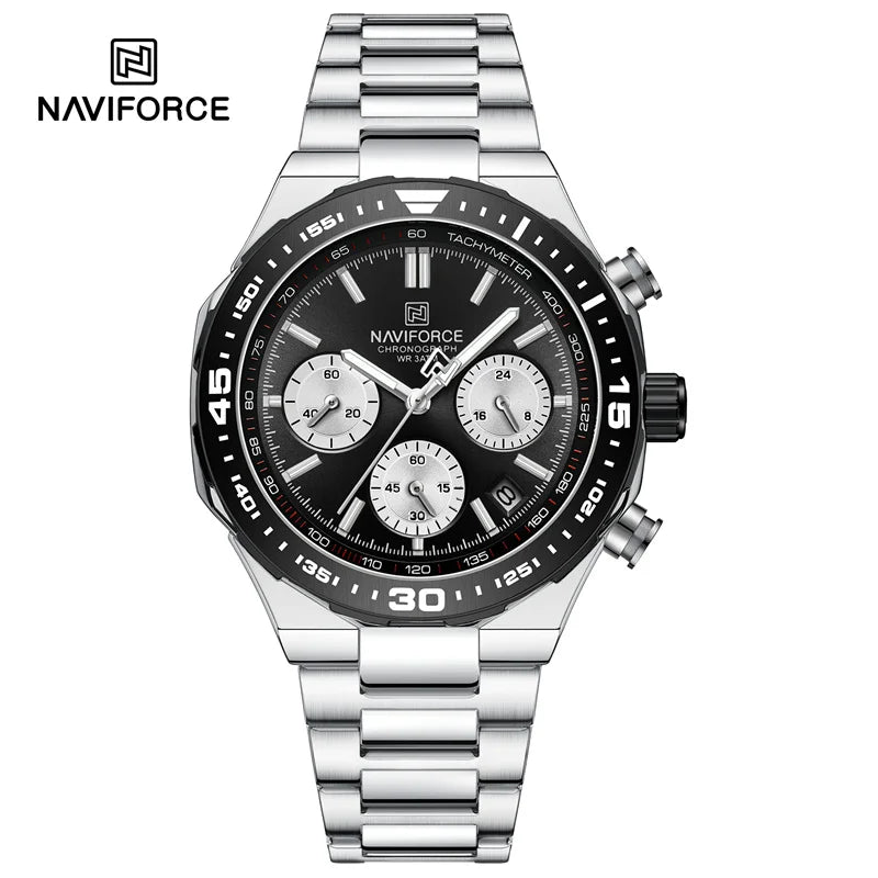 NAVIFORCE Men's Watches Quartz Fashion Business Classic Water Resistant Stainless Steel Strap WristWatch New Male Clock in 2024