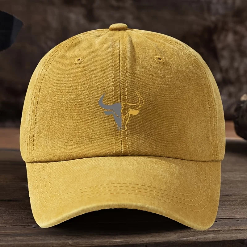 Fashionable Bull Head Printed Baseball Hat Multi functional Outdoor Leisure Fishing Hat Travel Sunshade Duck billed Hat
