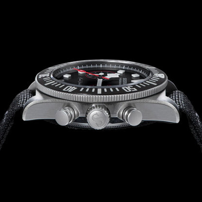 SEESTERN Chronograph Man of Watch Mechanical Tianjin ST1901 Movement Sapphire Wristwatches Nylon Sticker Strap Luminous Skeleton
