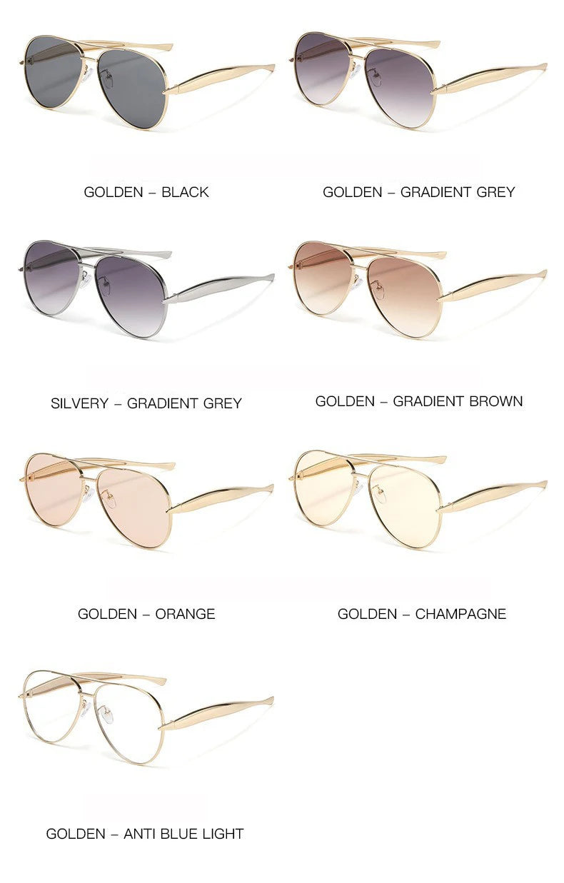 High-end Quality Metal Sunglasses - Fashionable, Retro Pilot-style Sunglasses - Uv-protective Sun Glasses - 7508