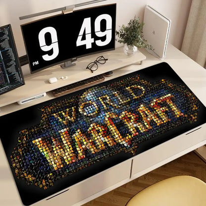 World of Warcraft Anime XXL gaming-musemåtte-skrivebordsunderlag med låst kant, tastatur- og musemåtte til kontor, gamer-computertilbehør HYBXXC