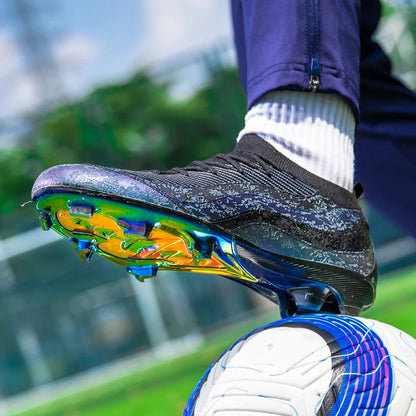 Chaussures de Football de sport pour hommes Fg/Ag, ongles longs, prairie artificielle pour adultes, chaussures spécifiques à l'entraînement durables, chaussures hautes antidérapantes