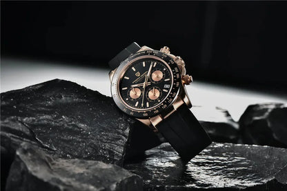 Nuevo original PAGANI DESIGN PD-1664 reloj de pulsera de lujo para hombre con movimiento de cuarzo japonés VK63, cristal de zafiro, cronógrafo impermeable dorado