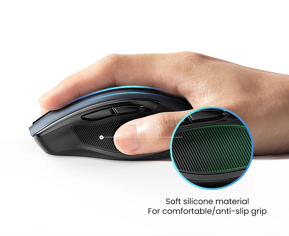 UGREEN Wireless Mouse Bluetooth 5.0 Mouse Ergonomic 4000DPI 6 Mute Buttons Mouse For MacBook Tablet Laptops Computer PC 2.4G Mice