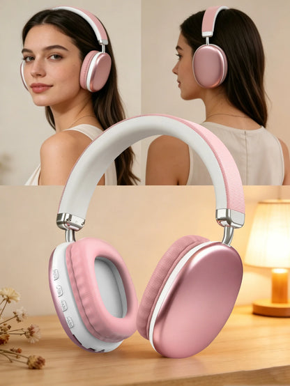 Casque sans fil supra-auriculaire, puce intelligente 5.3, longue autonomie, son HiFi, micro confortable pour jeux, compatible iPhone, Android, PC