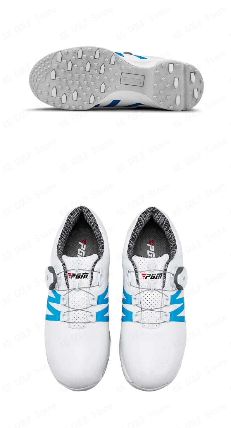 PGM Boys Girls Golf Shoes Light Weight Soft and Breathable Waterproof Anti-slip Universal Outdoor Sports Shoes XZ127
