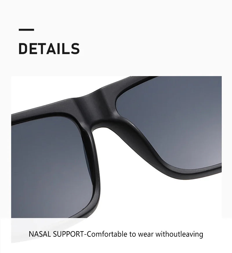 New Fashion Square Sunglasses Wood Grain Spring Hinge UV400 Unisex for Driving Hiking Travel 2026