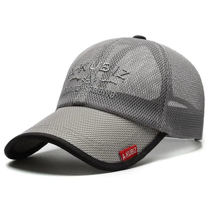 Chapéus de Verão para Homem e Mulher, Bonés de Basebol em Malha, Pala Bordada de Moda, Chapéu de Exterior com Letras Bordadas e Proteção Solar