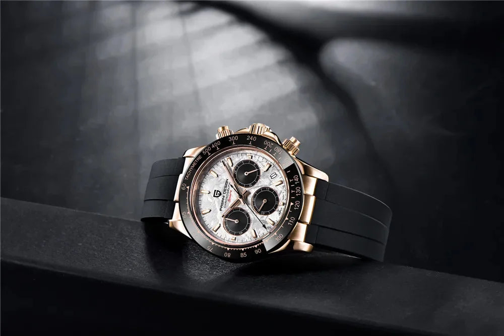 Nuevo original PAGANI DESIGN PD-1664 reloj de pulsera de lujo para hombre con movimiento de cuarzo japonés VK63, cristal de zafiro, cronógrafo impermeable dorado
