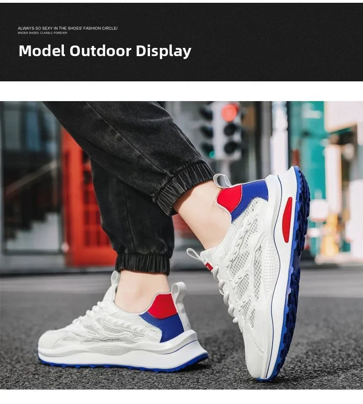 Men's Summer 2025 New Soft Bottom Breathable Mesh Sports Shoes Casual Versatile White Sneakers Lightweight Comfortable Runnin...