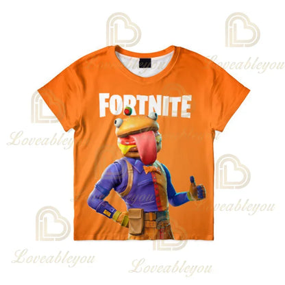 New Fortnite Summer T-Shirt Boys Cartoon Cute Tee Short Sleeve Shirt Men Women Children T-shirts Teenager Tee Streetwear Tops
