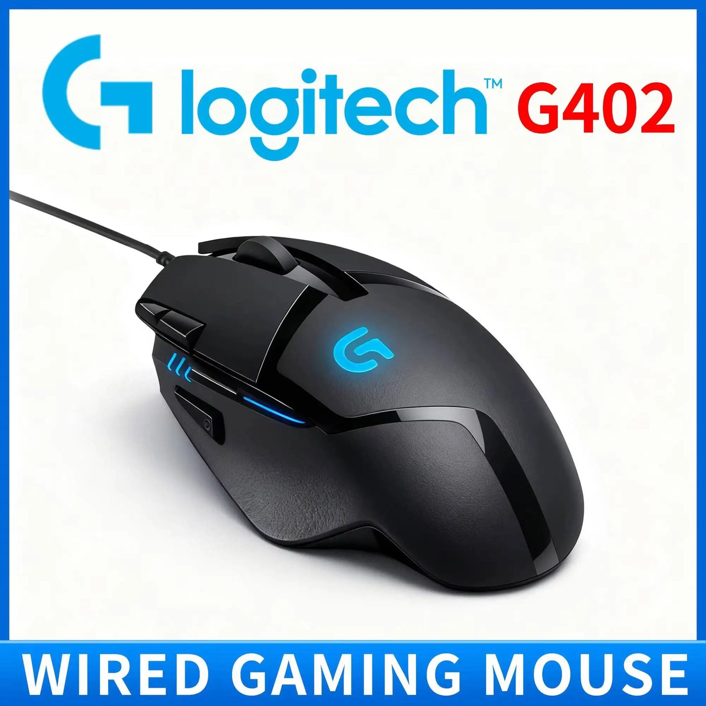 Mouse gaming Logitech G402 Fusion Engine Tech, 4 impostazioni DPI, processore 32-bit, antiscivolo, per gaming competitivo professionale