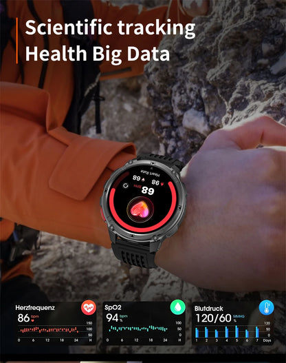 New Original 1100mAh Battery Men Smart Watch Outdoor GPS 10ATM Waterproof Bluetooth Call Sport Smartwatch For Android IOS Phones