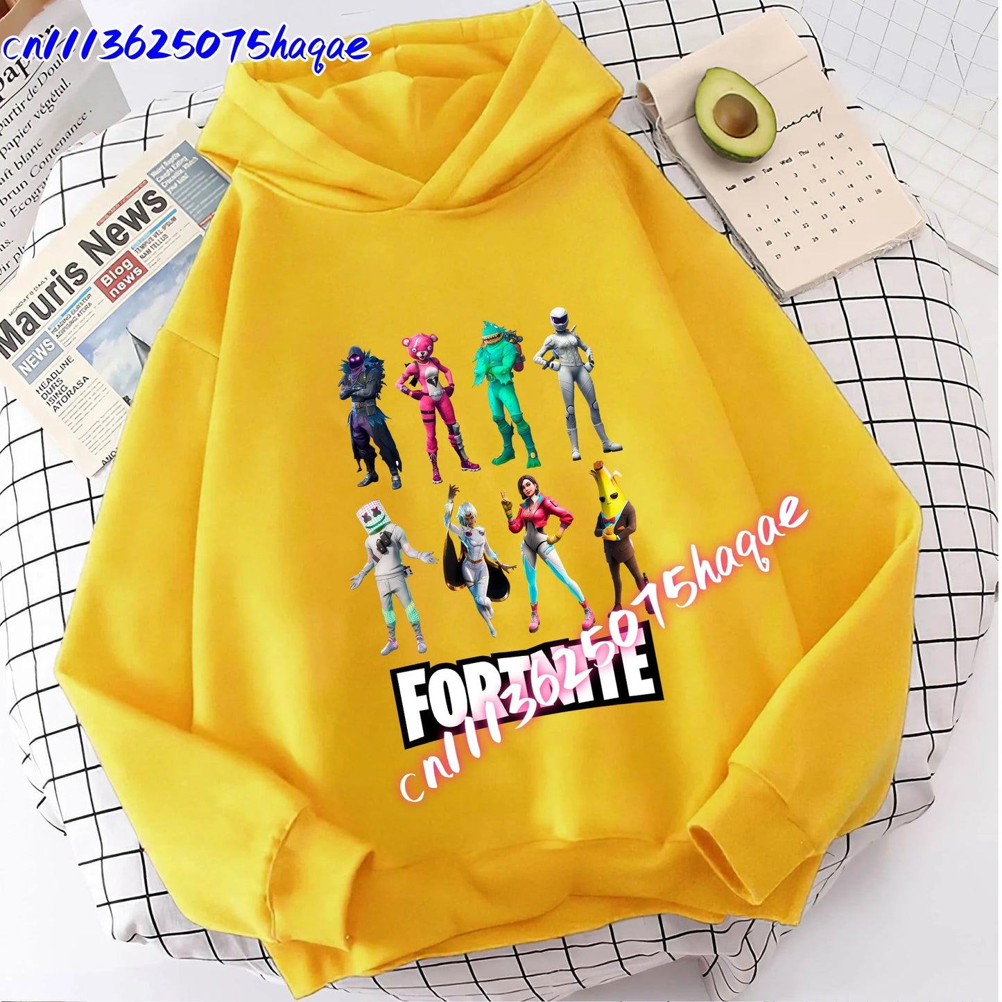 Nowa bluza dziecięca z kapturem Fortnites z nadrukiem postaci z gry, styl kreskówkowy, jesienna odzież casualowa, zimowa bluza dla chłopców