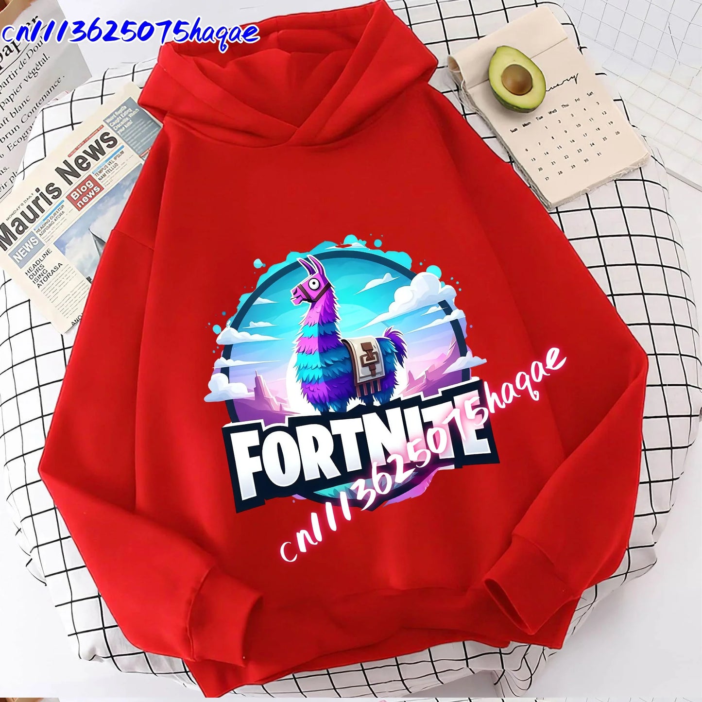 Nowa bluza dziecięca z kapturem Fortnites z nadrukiem postaci z gry, styl kreskówkowy, jesienna odzież casualowa, zimowa bluza dla chłopców