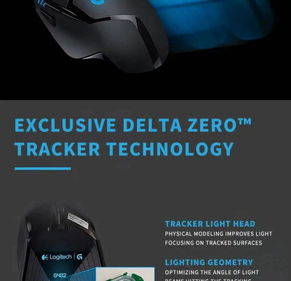 Mouse gaming Logitech G402 Fusion Engine Tech, 4 impostazioni DPI, processore 32-bit, antiscivolo, per gaming competitivo professionale