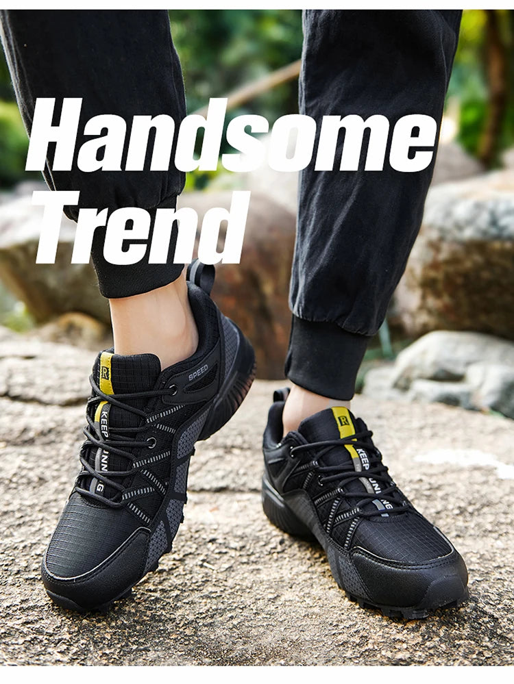 Men's Hiking Shoes All-terrain Outdoor Sports Shoes Breathable Mesh Non-slip Wear-resistant Hiking Shoes Outdoor Cycling Shoes