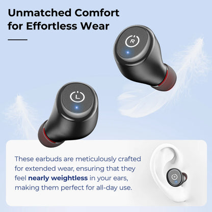 TOZO T10 Bluetooth 5.3 Earphones ,Wireless Headphones , AI Enhanced Calling With Deep Bass, IPX8 Waterproof Earbuds ,45H Play