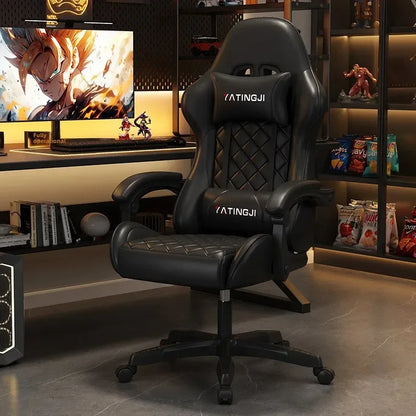 Chaise de jeu ergonomique, chaise de bureau confortable pour longues périodes d'assise, inclinable et réglable, idéale pour le streaming, les tournois, les cafés, la maison et les études.