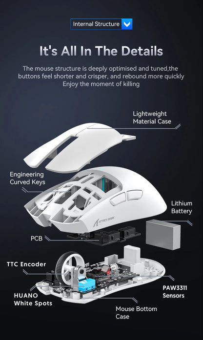 Attack Shark X11 Wireless Gaming Mouse with RGB Charging Dock, PAW3311 Sensor, 22000 DPI, Tri-Mode Bluetooth, 1000Hz Polling Rate Gaming Mouse