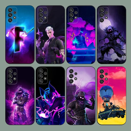 R-Royales F-Fortnites Phone Case For Samsung Galaxy A20, A21s, A22, A31, A32, A52, A53, A72, 73, A80, A91 Soft Black Cover