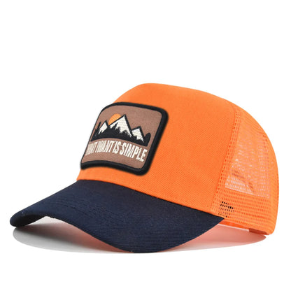 Letter Mesh Breathable Hat Women Men Embroidery Blocking Baseball Cap Sunshade Outdoor Sports Cycling Travel Sun Hat Dad Hat