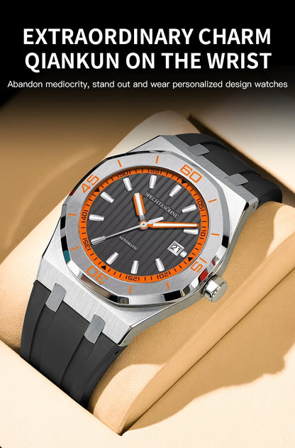 Specht & Sohne New 40mm Men Automatic Mechanical Watches Men Luxury Stainless Steel Watch Rubber Relogio Masculino Waterproof