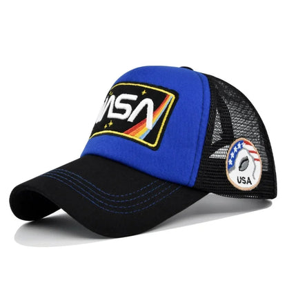 Wysokiej jakości czapka baseballowa 3D z haftem NASA, letnia czapka z siateczki w stylu color block, męska i damska czapka typu duckbill do noszenia na co dzień na świeżym powietrzu