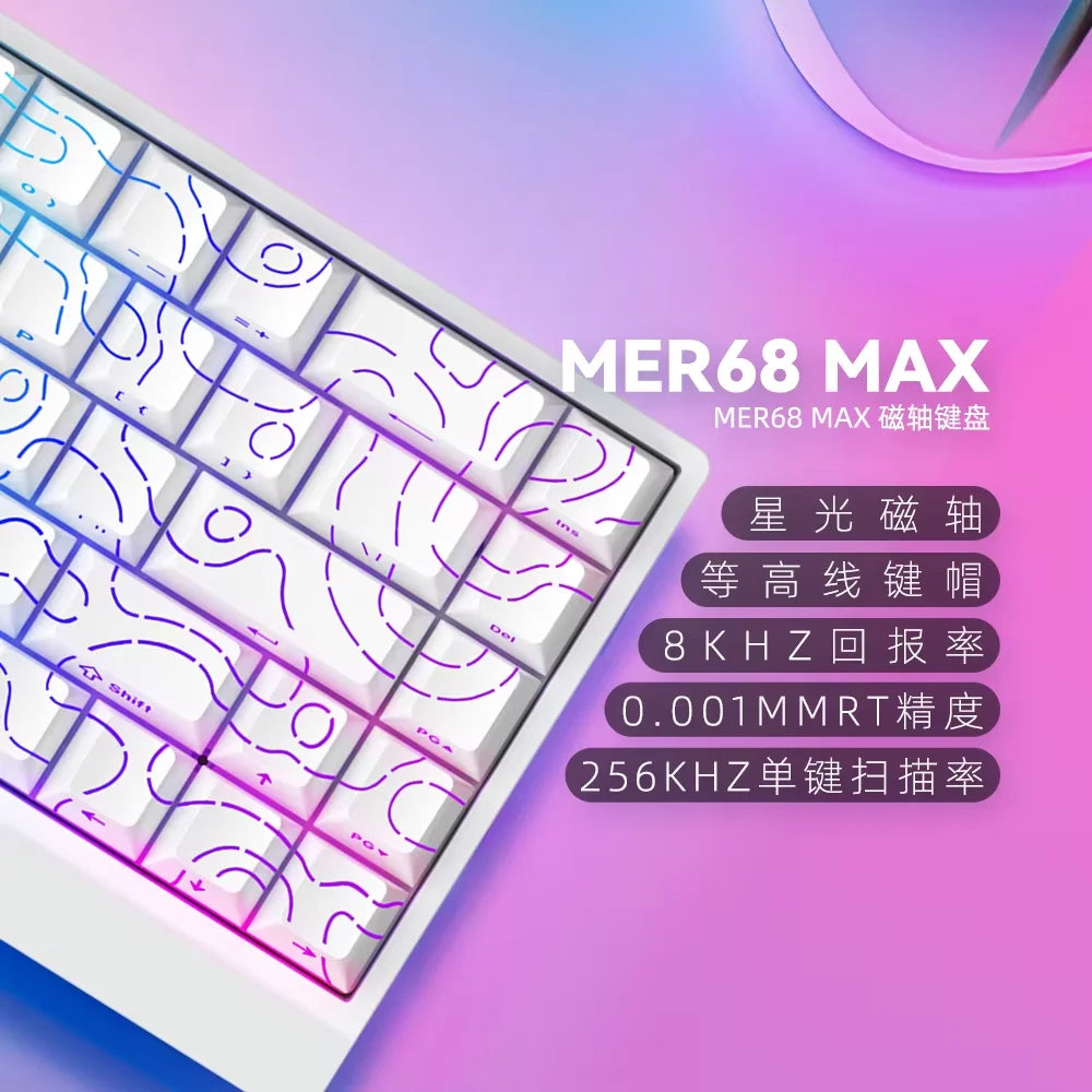 Teclado mecánico IROK Carotmas Mercury68 con interruptores magnéticos, 8K, 68 teclas, RT0.004mm, baja latencia, teclado gaming con cable personalizable para PC, ideal para regalo