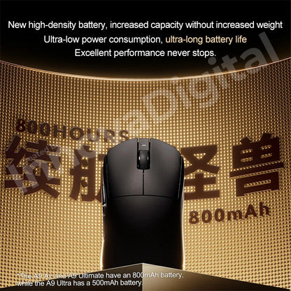 ATK Dragonfly A9 Ultimate brezžična gaming miška A9 Air PAW3950, ultralahka ergonomska e-športna miška za igričarje FPS CSGO A9 Ultra