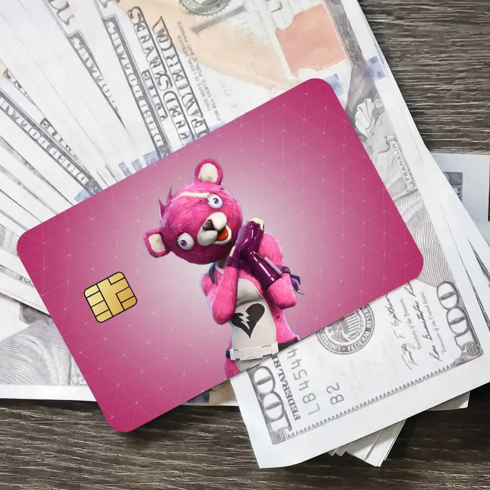 Cuddle Team Leader Fortnite Game Card Stickers for Bank Access Protective Waterproof Film Cover Sticker Surprise Gift