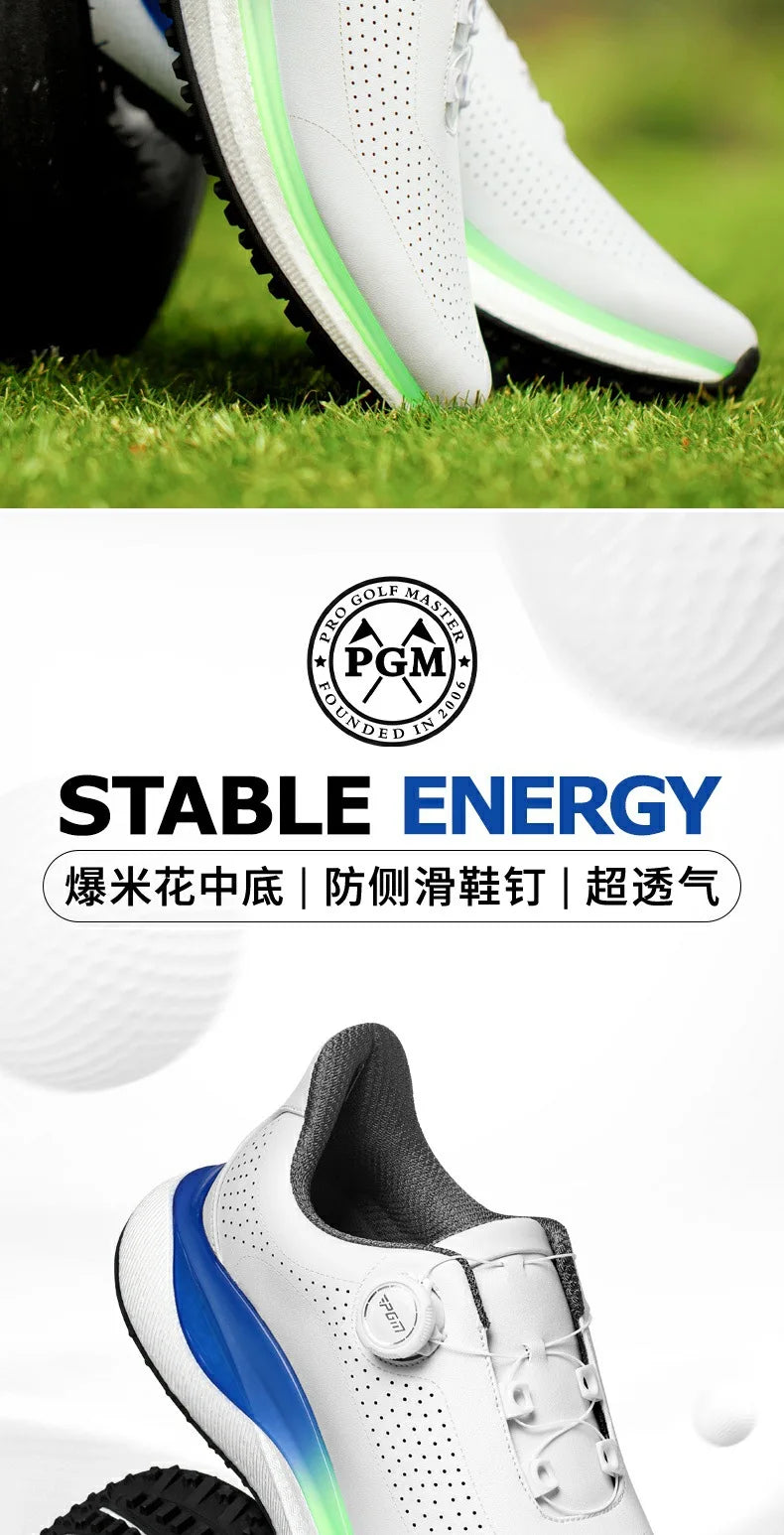 PGM muške sportske tenisice za golf Super Soft Popcorn midsole Knob Lace, protuklizne, prozračne golf cipele
