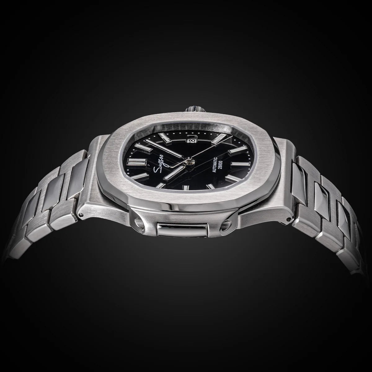 Orologio da uomo Sugess automatico meccanico da polso, movimento Miyota 9015, quadrante MOP, luminoso, impermeabile 5bar, bracciale di lusso S466
