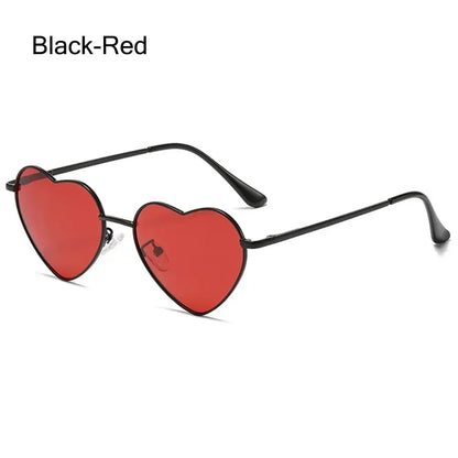 Heart-Shaped Sunglasses Heart Sun Glasses Shades Vintage 90s Glasses UV400 Protection Metal Frame Sunglasses Fancy Accessories