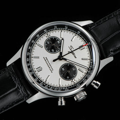 40mm Men's Army Watch 1963 Pilot Mechanical Sugess Panda Wristwatch Sapphire Air Force Watch Chronograph Official ST1901 Movement