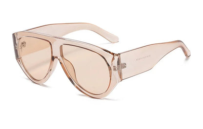 Oversized Pilot Sunglasses Women Fashion 2026 Luxury Big Frame One Piece Gradient Sunglasses Retro Classic Thick Shades