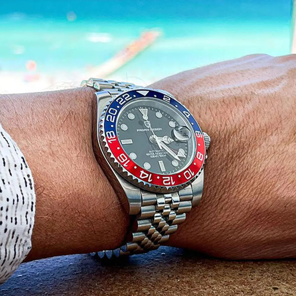 PAGANI DESIGN Men Watch GMT40mm Mechanical Watch Top Brand Sapphire Glass Stainless Steel Waterproof Clock RelogioMasculino gift