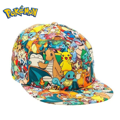 Pikachu baseball cap peaked cap cartoon anime character flat brim hip hop hat couple outdoor sports cap birthday gifts