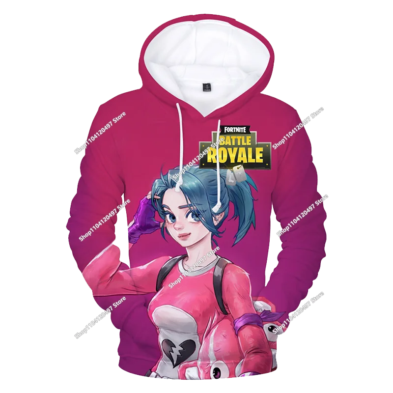 New Fortnite 3D Digital Printed Top Children's Hooded Fashion Trendy Casual Pullover Sweatshirt Birthday Gift