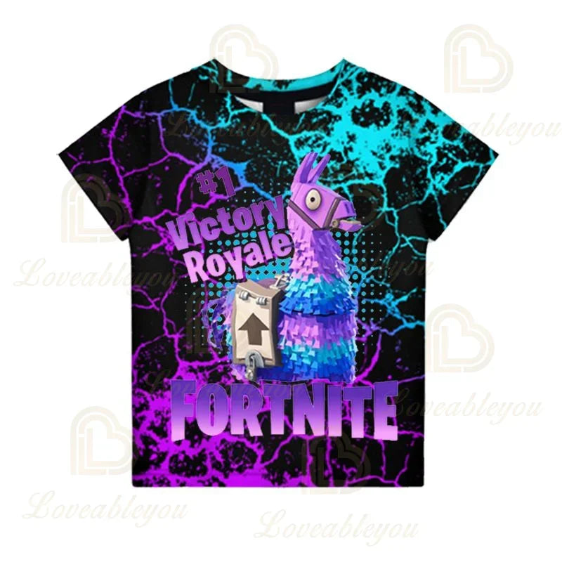 Fortnite Victory Royale Ninja Fashion 3D-T-Shirts, Sommer-Kurzarm, Kinderkleidung, Cartoon-Print, Babykleidung, Kinder-T-Shirt